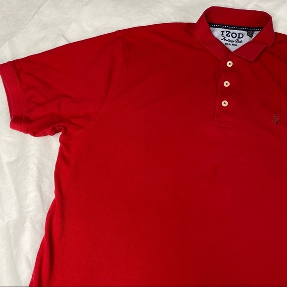 IZOD Heritage Red Polo Casual Golf Streetwear - Picture 4 of 13